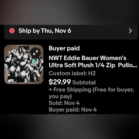 SOLD on eBay!! Eddie Bauer Women's Ultra Soft Plush Sleeve Pullover Size: XL - Picture 10 of 10